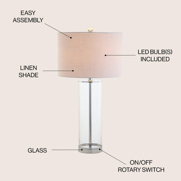 Collins Glass LED Table Lamp - JONATHAN Y